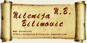Milenija Bilimović vizit kartica